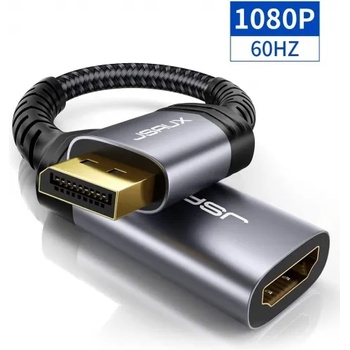 DisplayPort към HDMI кабел JSAUX, 1080P@60Hz позлатени накрайници, найлонова оплетка