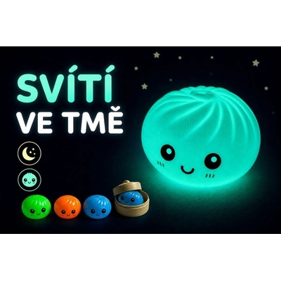 Svítící antistresový knedlíček Squishy Bun Glow in the Dark Edition