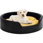 vidaXL 99x89x21 cm black/yellow plush/pleather 171288