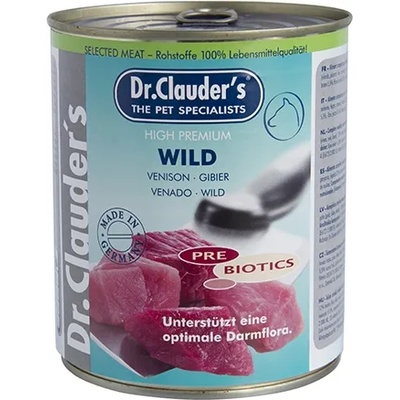 Dr.Clauder's Selected Meat Wild /Pre Biotics/ - консервирана храна за кучета с месо от дивеч, 2 броя х 800 гр