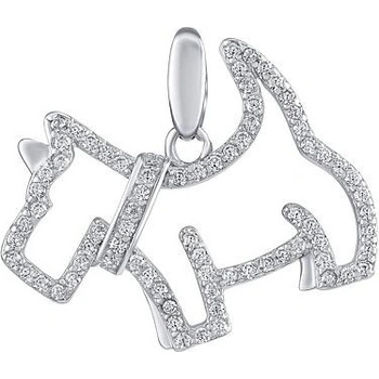 SILVEGO Strieborný prívesok Sid v tvare psa s Brilliance Zirconia JJJ0270P