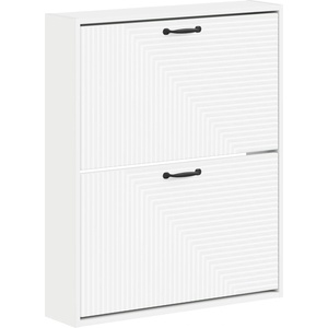 vidaXL Стенно шкафче за обувки HAARLEM 71 x 17 x 86 см Бяло (896855)