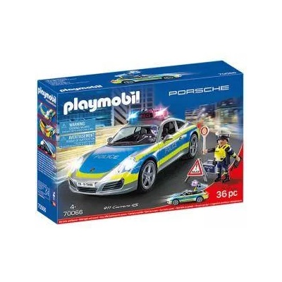 PLAYMOBIL Комплект Playmobil 70066 - Полицейска кола Порше 911 Карера 45, 2970066