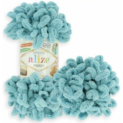 Alize Příze Puffy 414 modrá azurová