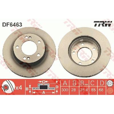 TRW Brzdový kotúč DF6463 sada 2 ks