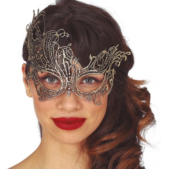 Fiestas Guirca Маска - Елегантна (плетена златна)
