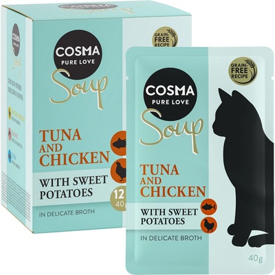 Cosma Soup tuniak a kuracie so sladkými zemiakmi 12 x 40 g