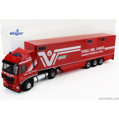 Eligor Iveco fiat Stralis 480e6 Euro 6 Truck Fire Engine 2018 Červená Bílá 1:43