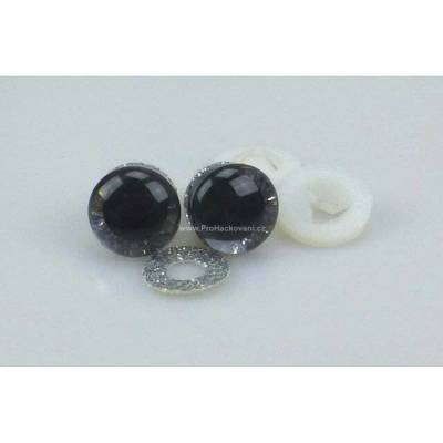 Pro Háčkování Oči bezpečnostní třpytivé stříbrné 16mm Počet: 1 pár