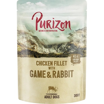 Purizon 6х300г Adult Purizon, консервирана храна за кучета - дивеч и заешко