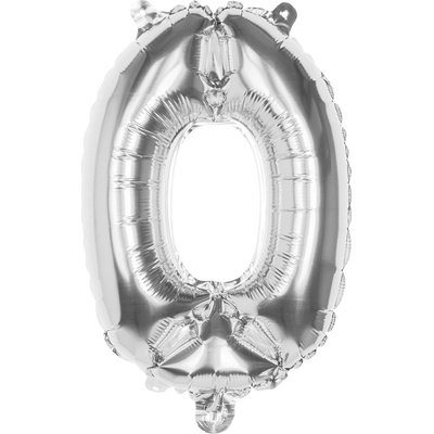Amscan balónek fóliový narozeniny číslo 0 stříbrný 66 cm