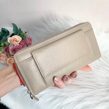 Image 1 of Портмоне Естествена Кожа Бежов цвят- Модел Е1038