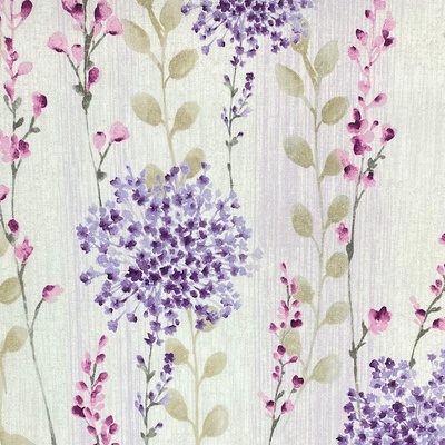 Dekorační látka P0552, lila květy, š.140