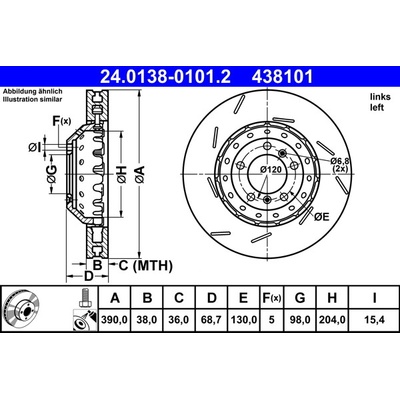 Brzdový kotúč ATE 24.0138-0101.2 (24013801012)