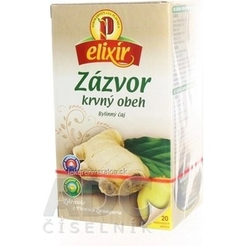 Agrokarpaty elixír Zázvor na krvný obeh bylinný čaj čistý prírodný produkt hygienický balený 20 x 1,5 g