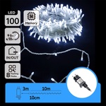Aigostar - LED външна коледна гирлянда 100xLED/8 функции 13m IP44 студено бяло (AI1382)