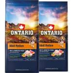 ONTARIO Adult Medium Fish & Brown Rice 2 x 12 кг