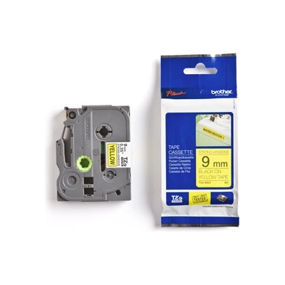 páska BROTHER TZS621 čierne písmo, žltá páska extra lepivá ADHESIVE Tape (9mm)