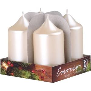 Z - TRADE s. r. o Z - TRADE s. r. o. Свещи Emocio Advent цилиндър 4 бр. 40x75 Perla крем