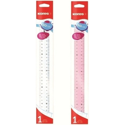 Kores 42130 transparentní pravítko 30 cm čiré, růžové – Zboží Živě