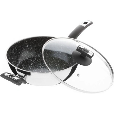 Kolimax Cerammax Pro Comfort panvica 26 cm s rukoväťou a úchytom so sklenenou pokrievkou vysoká granit čierny