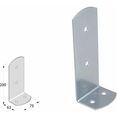 Domax zaskrutkovacia pätka stĺpika PSC 75 - 75 x 63 x 200 x 3 mm 4 ks