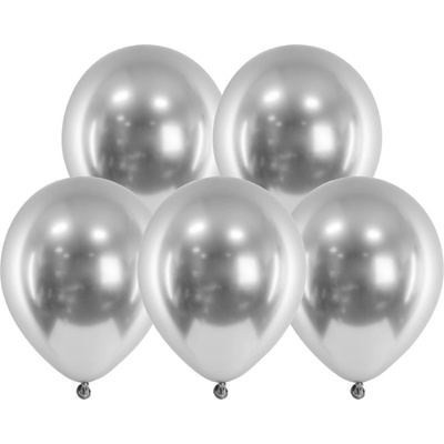 PartyDeco Saténové balónky stříbrné 46cm