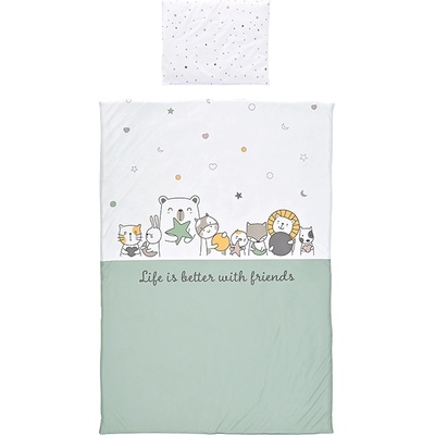 Lorelli Спален комплект от 3 части Lorelli - Happy Friends, Мint (20800016401)