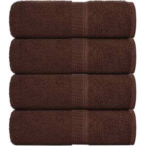 vidaXL Кърпи за гости FROGN 4 бр. Кафяви 30x50 см 360 г/м2 (136756)