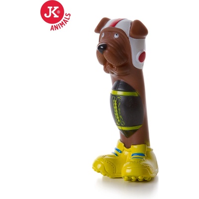 JK ANIMALS vinylová pískací hračka Pes ragby 16,5 cm