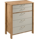 Gala Meble Комод MENTA 90x108x47 cm дъб Wotan/сив (GM0031)