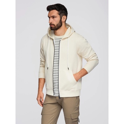 Ombre Men's unbuttoned hooded sweatshirt cream