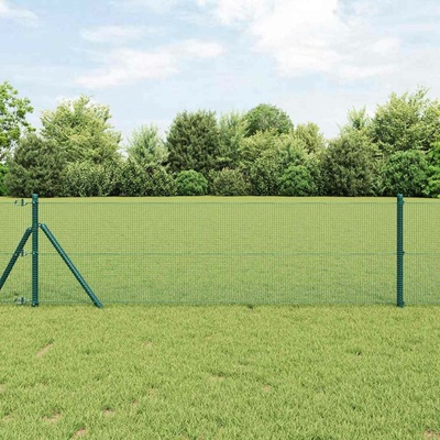 vidaXL Zemní upevnění svařované drátěné ploty 100 x 0,5 m Zelená