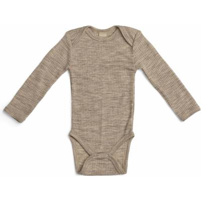 Merino body dětské dlouhý rukáv béžové light nature Smallstuff