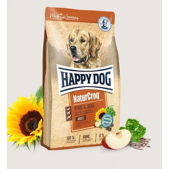 Happy Dog NaturCroq Beef & Rice - храна с говеждо за всички породи израснали кучета, 1kg