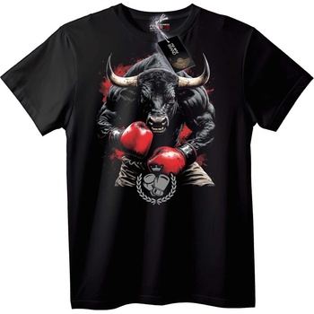 NOONEBRAND Тениска Боксиращ Бик - 5XL, Black