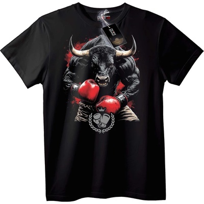 NOONEBRAND Тениска Боксиращ Бик - 5XL, Black