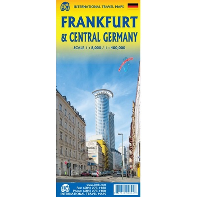 ITMB Publishing mapa Central Germany, Frankfurt 1:400 t., 1:8 t. ITM