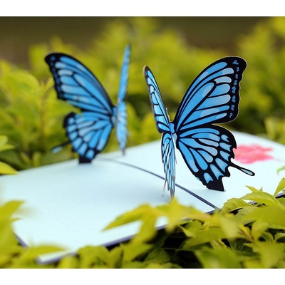 Kiriori Поздравителна картичка Kiriori Pop-up - Пеперуди (CSBAI033PANO)
