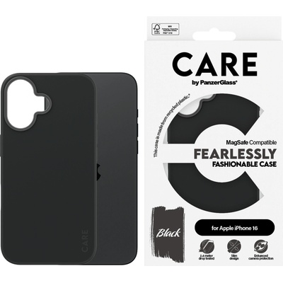Panzer Гръб CARE by PanzerGlass Fashionable за iPhone 16, w. MagSafe - Черен