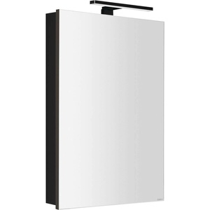 SAPHO Greta - Огледален шкаф с LED осветление 50x70x14 см, 1 врата, панти отдясно, матово черно GR055-0035 (GR055-0035)