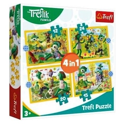 Trefl 4v1 Rodina Treflíků 12, 15, 20, 24 dílků
