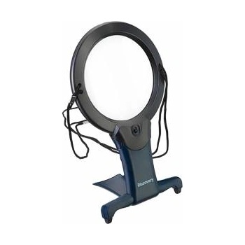 Levenhuk Лупа Discovery Crafts DNK 20, Увеличение: 2, 5 / 5x, Диаметър на лещата: 100 / 25 mm, С осветление, За врат, Черен, levenhuk-78381