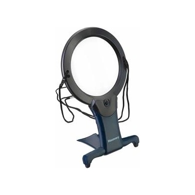 Levenhuk Лупа Discovery Crafts DNK 20, Увеличение: 2, 5 / 5x, Диаметър на лещата: 100 / 25 mm, С осветление, За врат, Черен, levenhuk-78381