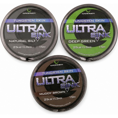 Gardner šnúra Ultra Sink Tungsten 15m 25lb Muddy Brown