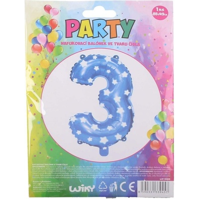 Wiky Balónik nafukovací číslo 3 modrý WKW818488