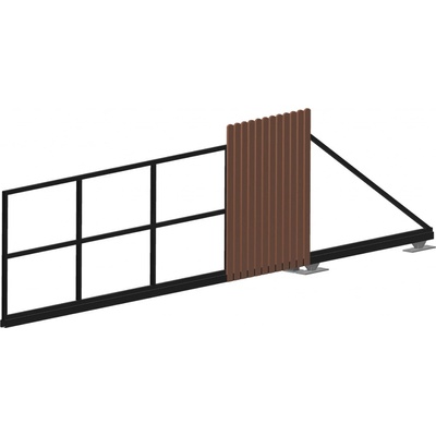 Samonosná posuvná brána pro výplň svislými, přisazenými latěmi Povrchová úprava: Bez povrchové úpravy, Rozměry průjezdu (š. x v.): 300cm x 100cm