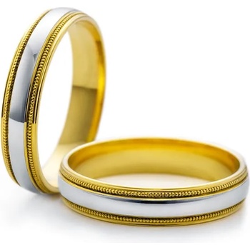 Image 1 of SAVICKI Сватбени халки: двуцветно злато, кръгли. 4 мм