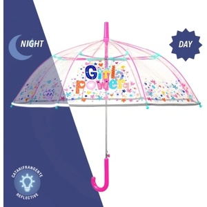  Детски автоматичен чадър Perletti CoolKids Girl Power 15608, Прозрачен