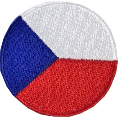 Nášivka s guľatou vlajkou Českej republiky (ČR) 5 cm - farebná